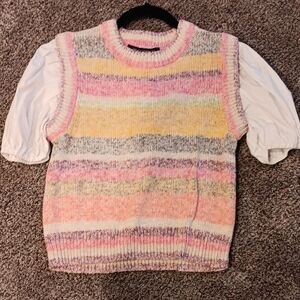 French Connection Pastel Striped Sweater Vest